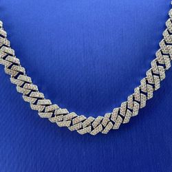 925 Sterling Silver CZ 22” Monaco Necklace 68.10g 8mm 205359