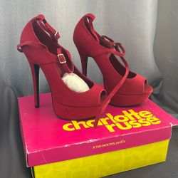 Size 8 red Charlotte rose heels