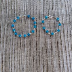 Gorgeous Handmade  Blue Crackle Beaded Bracelet