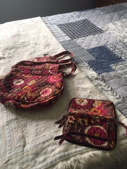 Vera Bradley purse with matching wristlet wallet