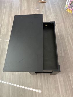 Black Lift-Top Coffee Table with Hidden Storage & Bottom Shelf