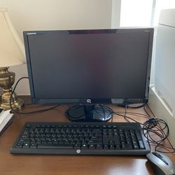 20” Compaq LCD Monitor HP Keyboard and Wired Mouse