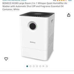 New Visit the BONECO Store 4.0 BONECO W200 Large Room 2 In 1 Whisper Quiet Humidifier Air Washer with Automatic Shut Off and Fragrance Essential Oil