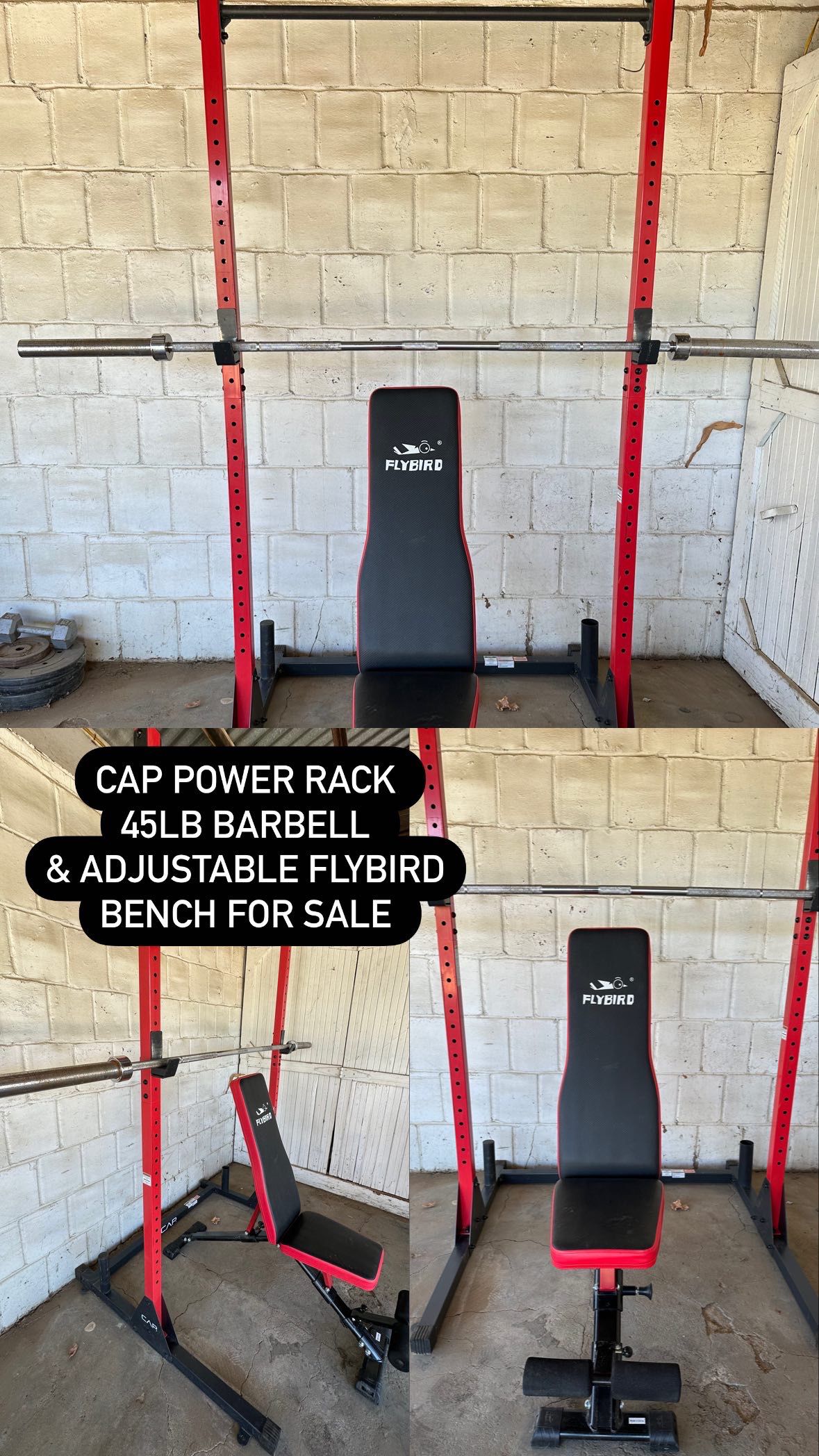 Power Rack, Bench And Barbell 