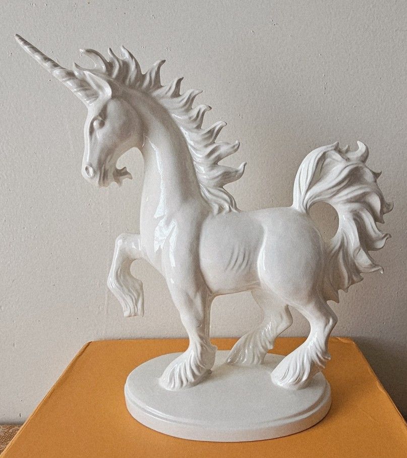 Glazed Ceramic Unicorn Statue