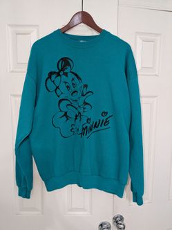 Minnie Mouse Vintage 90s Disney Designs Sweatshirt - Blue Pullover Sweater