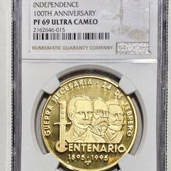 100 Pesos 1995 Cuba Gold PF 69