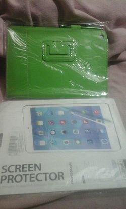 Leather iPad 5 cover case with screen protecter