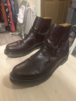Dr. Martens ROCCO Mens Size 11 Brown Leather Boots Slip On Strap Buckle