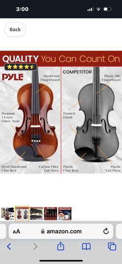 Pyle Violin 1/2 Inch