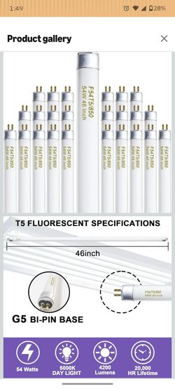 Konideke 46 Inches T5 Fluorescent Bulb 54W
