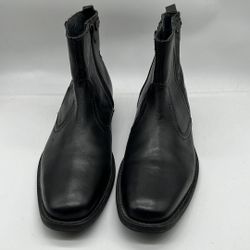 Clarks Men's side  Zip Ankle Boots Size 10 black Leather Slip On Weatherproof