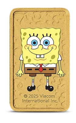 1 Gram Colorized Gold SpongeBob SquarePants Bar New with Assay ‼️ 3 Available ‼️