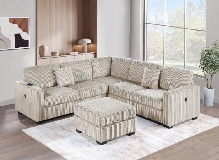4-Pc Sectional Sofa With Ottoman