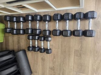 440lbs Set of Rubber Coated Dumbbells
