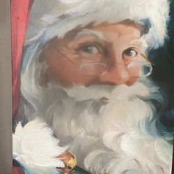 Beautiful Santa Picture Artwork Christmas Wrapped Canvas