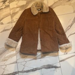 Leather Snow Jacket Size Small For Women