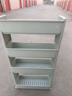 4-Tier Plastic Rolling Storage Cart