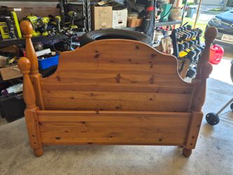 Full Size Solid Knotty Pine Bed Frame