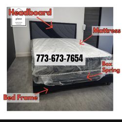 Brand New Queen Bed Frame With Mattress & Boxspring For Only $349 🚨 Ready For Delivery I