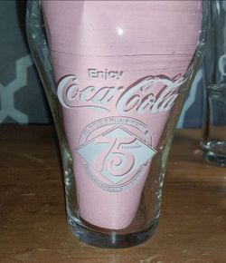 75th Anniversary Coca Cola Glass Cup Vintage Coke Glasses set of 12