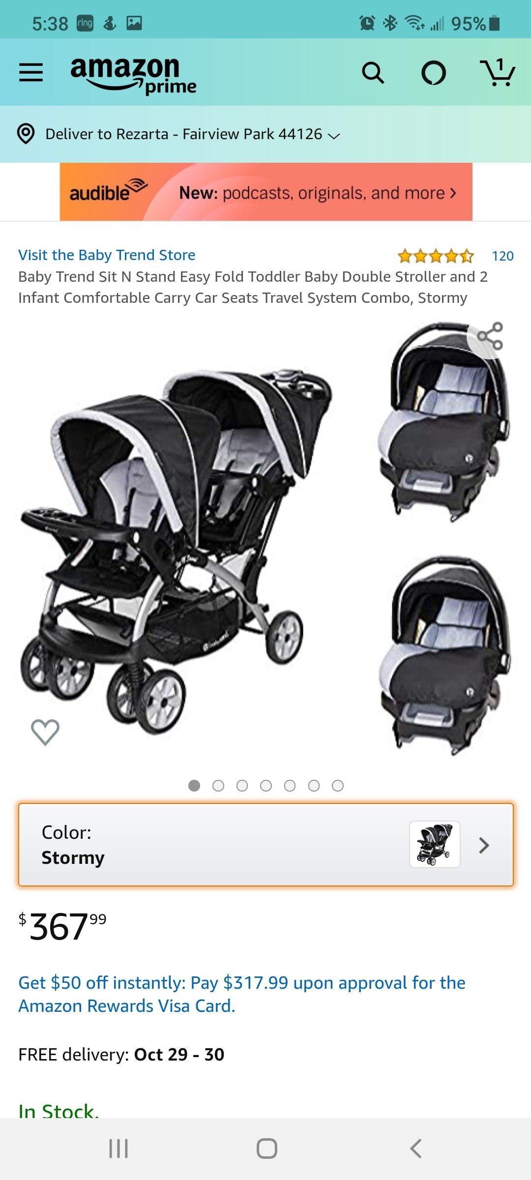 Double Stroller with Car Seats