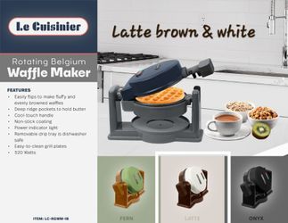Rotating Belgium Waffle maker-Latte style colored