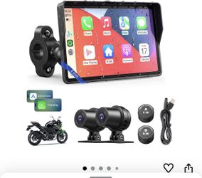 WonVon Motorcycle CarPlay Screen with Android Auto – 5” Waterproof GPS, Pantalla para Moto, Apple CarPlay, Navigation System for Motorcycle, Dual 2K D