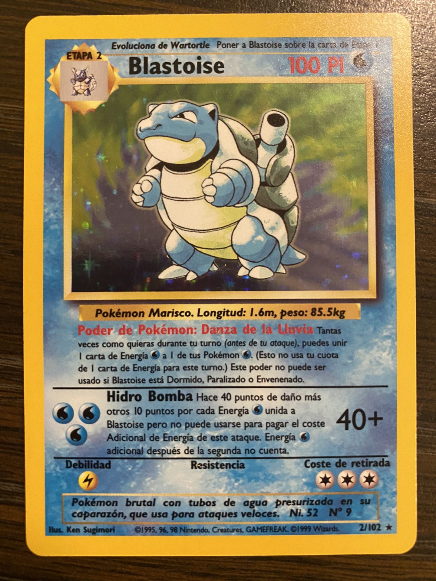 Pokémon Spanish Base Set Blastoise-HOLO