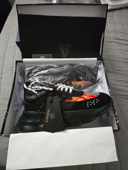 Versace Black Low Top Lace-Up Athletic Sneakers w/ Box & Dust Bag