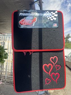4pc Hearts Floor Mats New