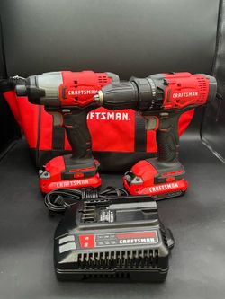 CRAFTSMAN CMCD700 20V 1/2" DRILL/DRIVER CMCF800 20V 1/4" IMPACT DRIVER SET *6294