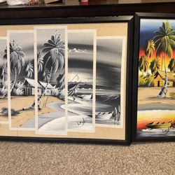 2 Framed Caribbean Art – Bought in Dominican Republic