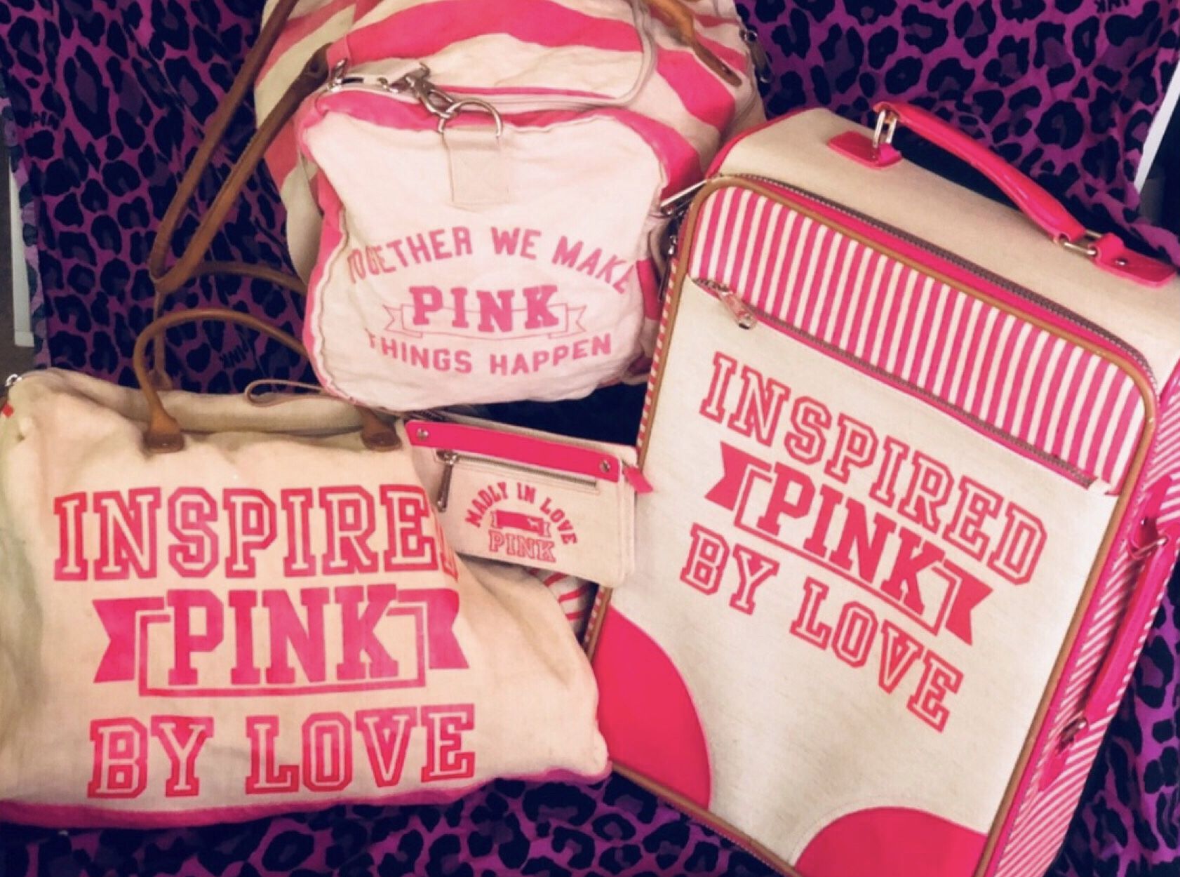 Victorias Secret Pink Luggage, Pink Louis Vuitton Luggage