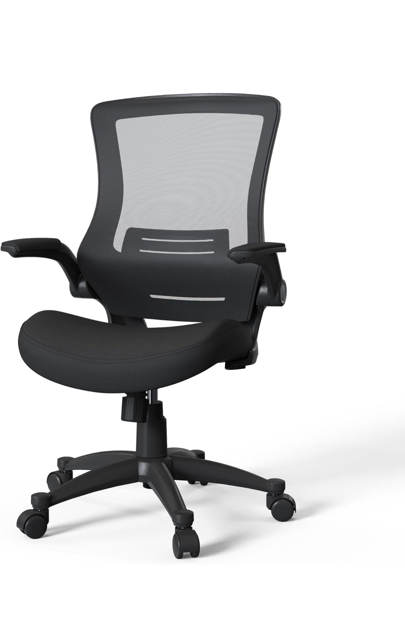 Brand New  Ergonomic Mesh Swivel Home Office Computer Desk Chair Height Adjustable with Flip Up Arms and Lumbar Support, Mid Back, Black