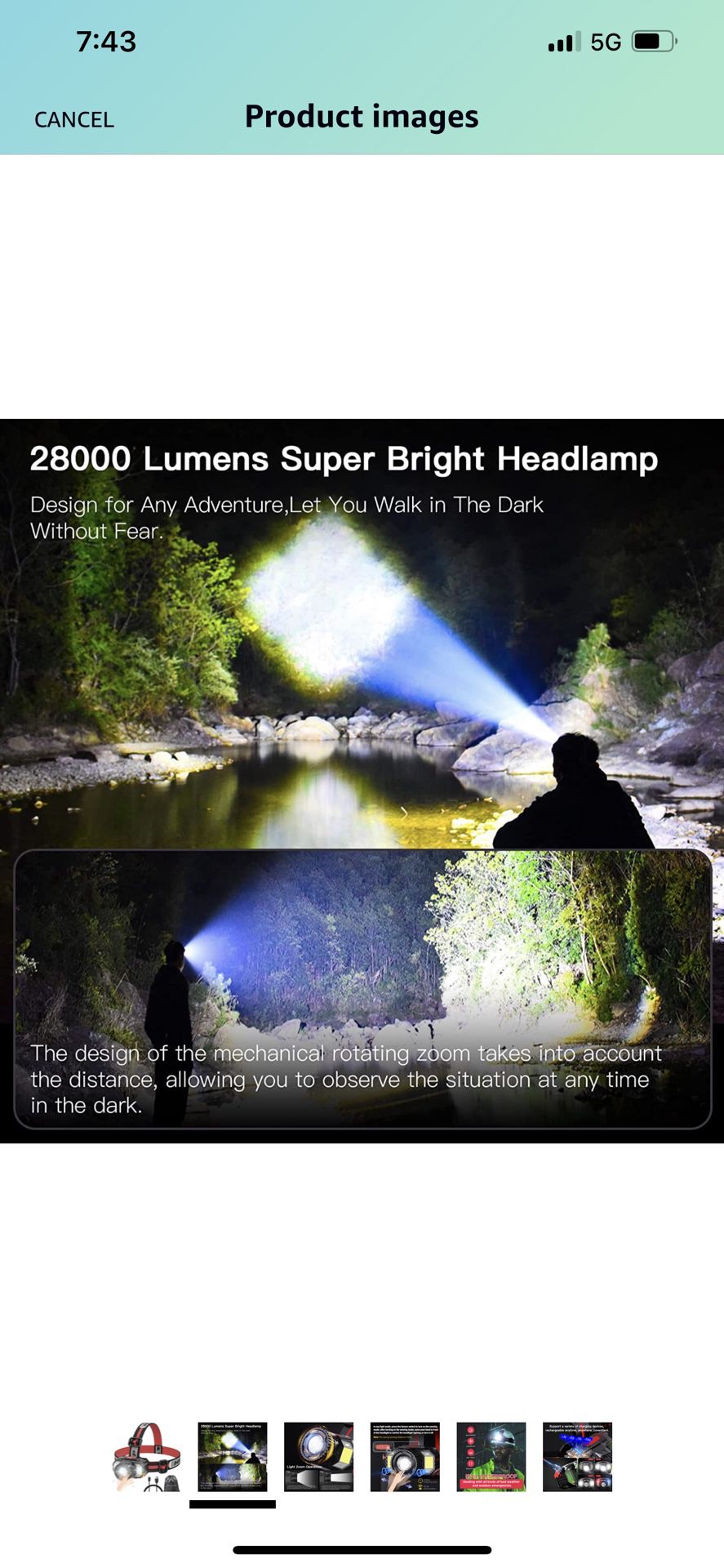 Headlamp Rechargeable, 19 LED 28000 Lumen Bright Head Lamp with Zoomable, Motion Sensor, USB Rechargeable HeadLamps, Waterproof Headlight for Outdoor 