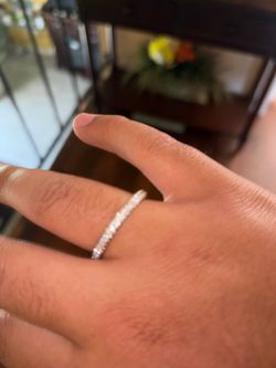 White gold Moissanite ring