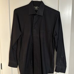 Pronto Uomo Non-Iron Black Dress Shirt Size 16 32/33