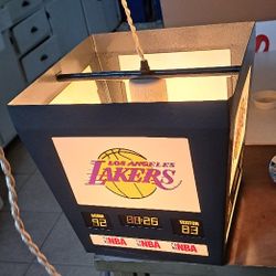 Vintage 1980s Los Angeles Lakers Scoreboard Hanging Lamp