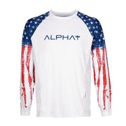 XL Fishing Shirt “We The People” American Flag By Salt Armour Co./ Alpha 