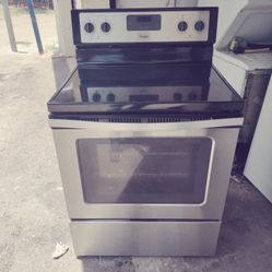 Whirlpool stainless glass top stove works perfect with