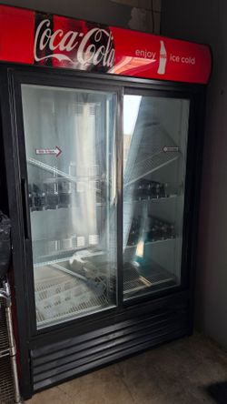 True Commercial Coca Cola Double-Door Sliding Glass Refrigerator