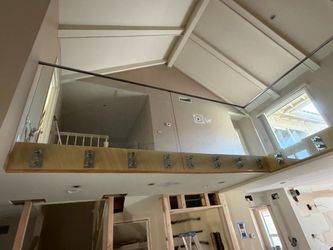 Glass panel banister