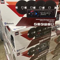 Dual  Car Stereo BT USB aux Am Fm And 6.5” Speaker 