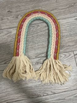 Pillow fort rainbow rope hanging wall decor