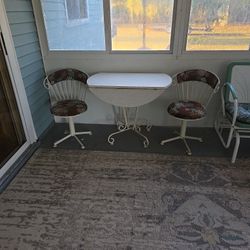 Vintage 2 Chair Foldable Table With Drop Leaf Kitchen Dining 