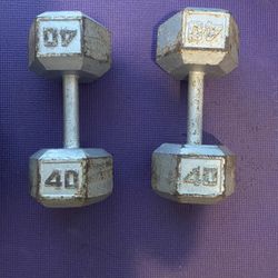 PAIR of 40 Pound Dumbbells