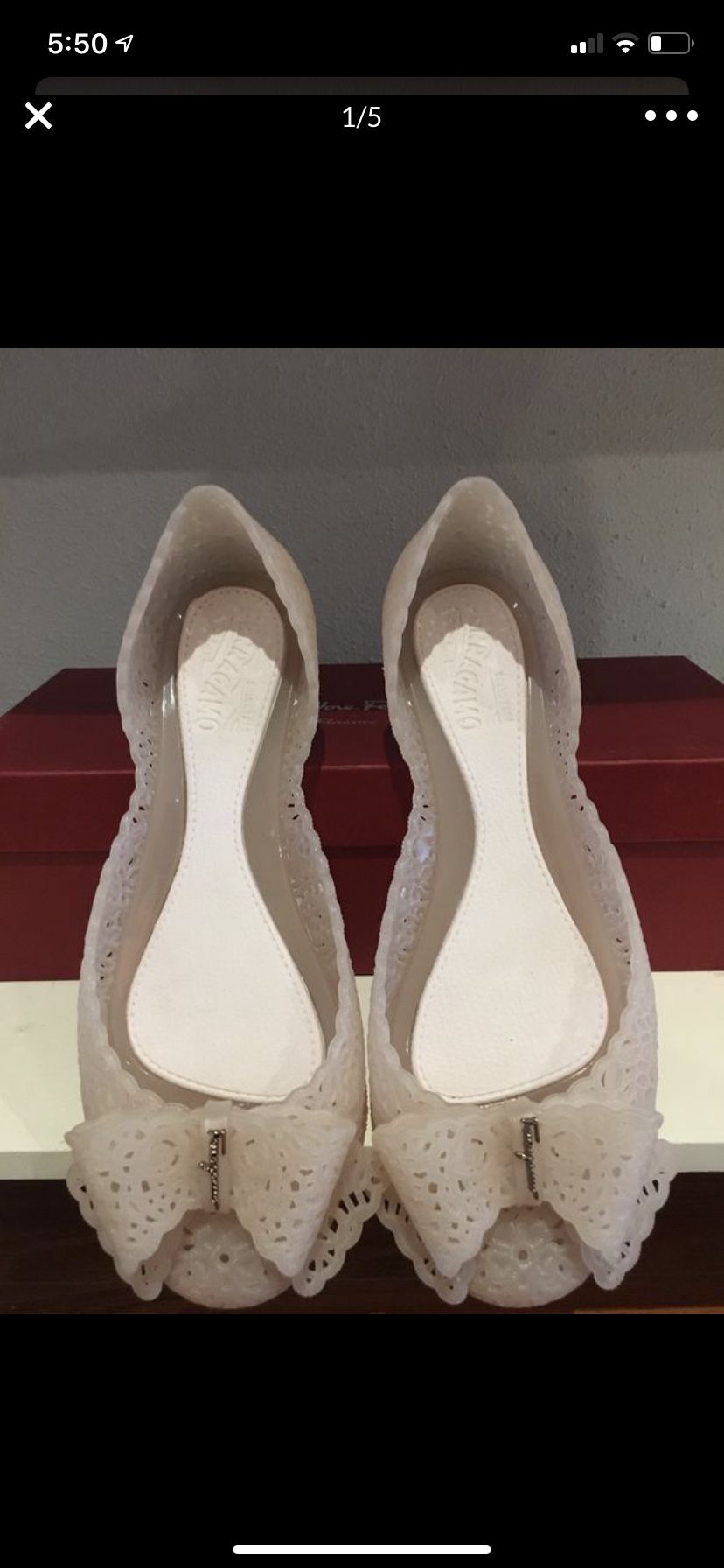 Brand New Pink Salvatore Ferragamo Nilly Jelly Bow Ballerina Flat Sandals