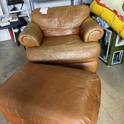 Leather Chair And Ottoman