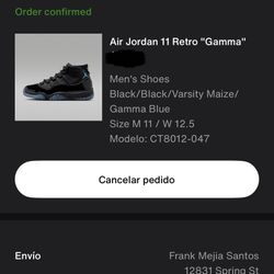 Jordan 11’s Gamma’s Blue Size 11